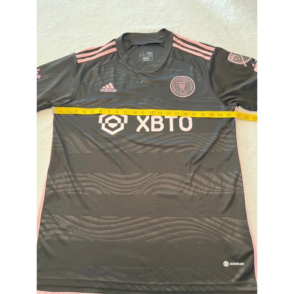 Inter Miami CF Adidas Soccer Jersey Size Large Black‎ Pink Authentic